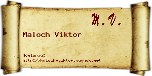 Maloch Viktor névjegykártya